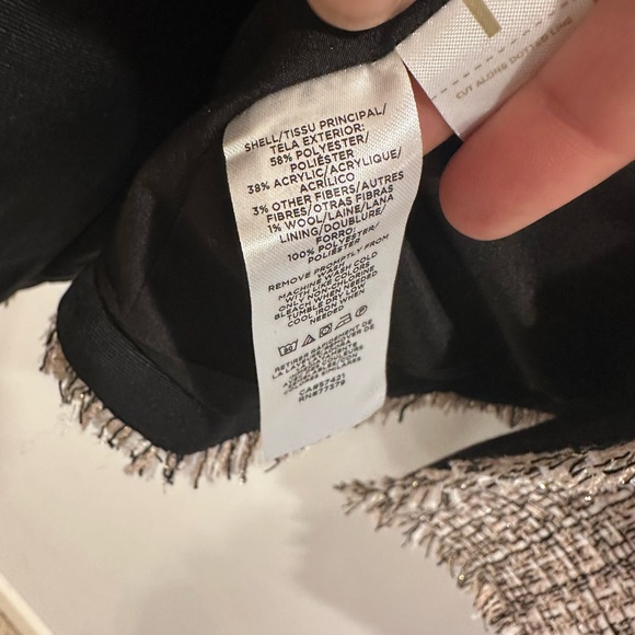 NWT Ann Taylor Black and Cream Tweed double breasted Blazer 2 - Picture 10 of 12